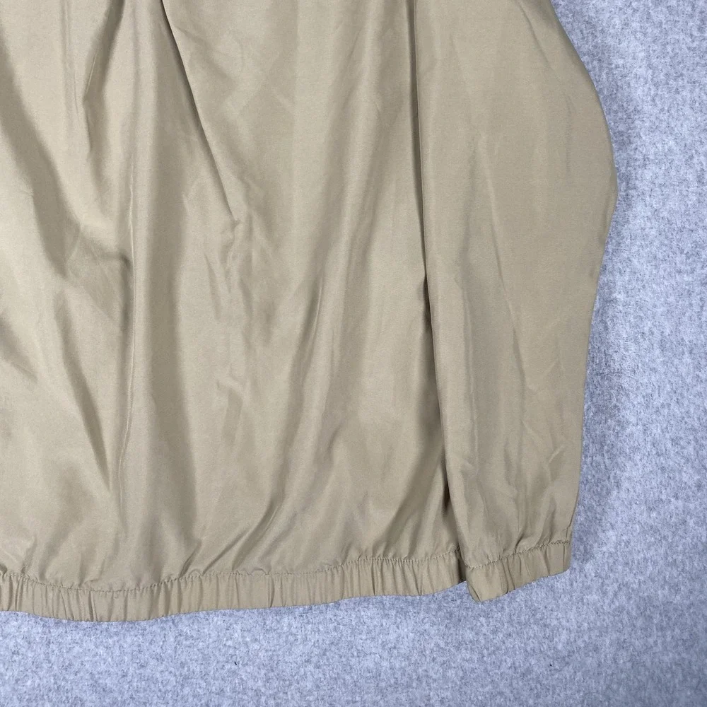 Adidas Golf Jacket Mens Large Tan Khaki Full Zip Windbreaker Lightweight Sport